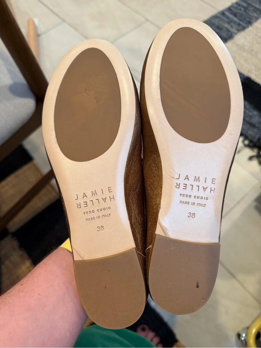 Metallic Jamie Haller Gold/Bronze Penny Loafers